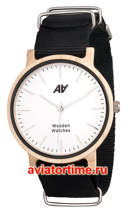  AA Wooden Watches Maple Nato Black