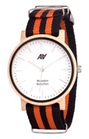    WOODEN WATCHES Maple Nato Orange-Black