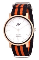    WOODEN WATCHES Maple Nato Orange-Black