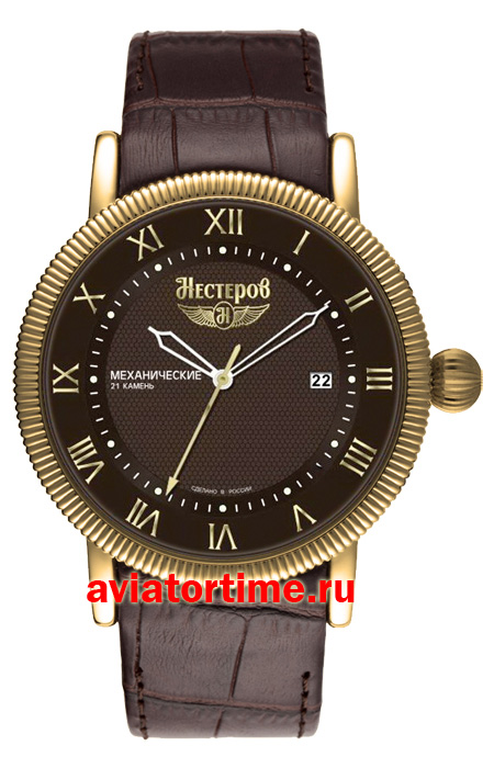 Мужские Российские наручные часы НЕСТЕРОВ H006212-13BR МИГ-15